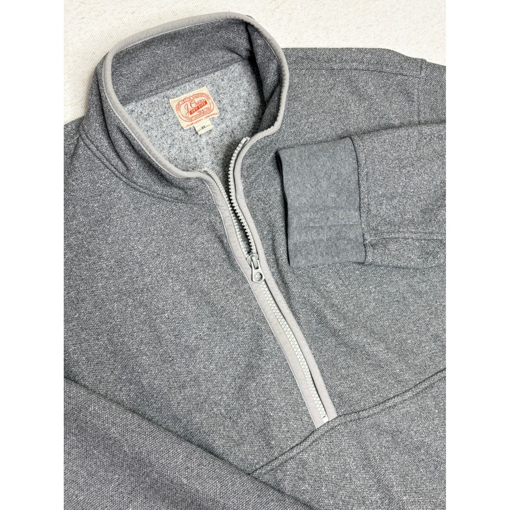J.Crew Mens Sporting Life Quarter Zip Pullover Gray Fleece‎ XL RN77388